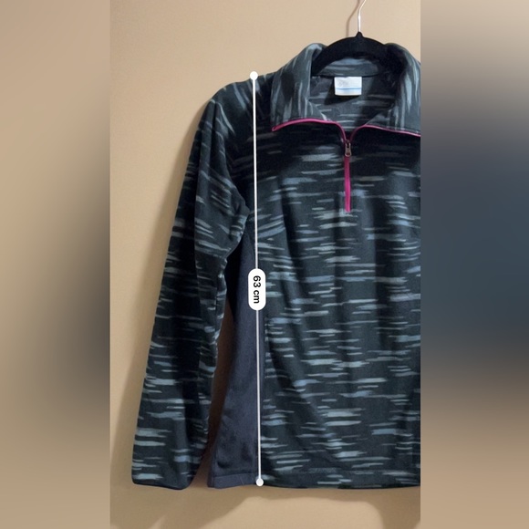 Columbia Ladies S Black & Grey Fleece Pullover 1/4 Zip Jacket with Pink Zipper - Picture 10 of 15